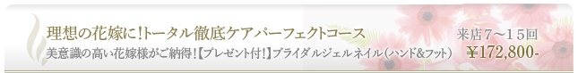 美意識の高い花嫁様がご納得！【プレゼント付！】ブライダルジェルネイル（ハンド＆フット）